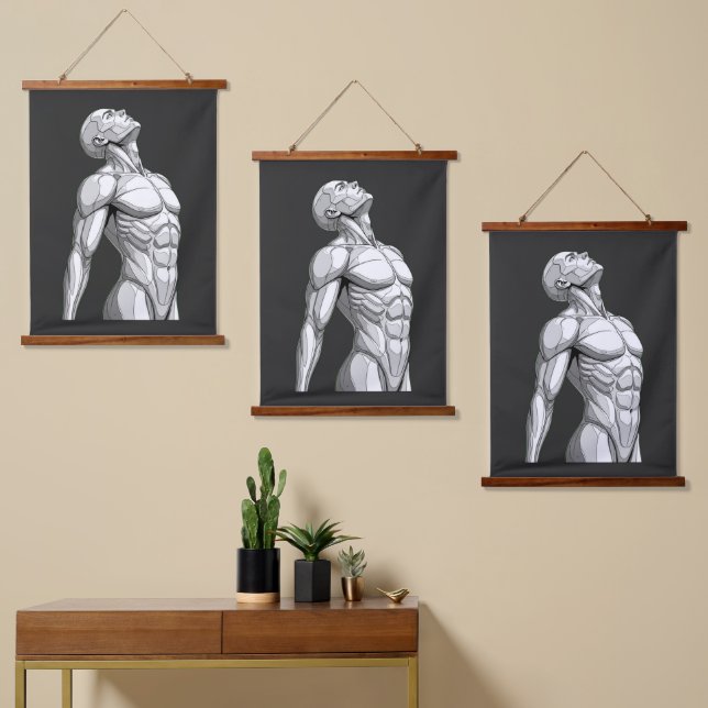 Tapisserie Suspendue Android Anatomy: Triple Cyborg Tapestry Set (Asymétrique)