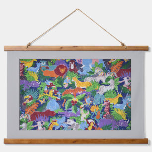 Tapisserie Suspendue Animaux de jungle colorés