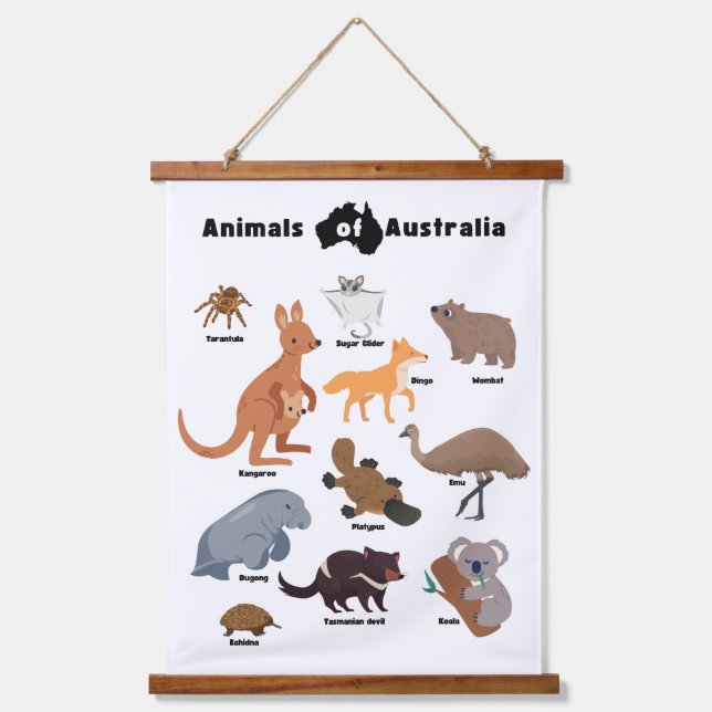 Tapisserie Suspendue Animaux de l'Australie faune australienne (Recto)