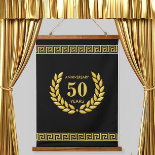 Tapisserie Suspendue Anniversaire, Jubilé d'or, Anniversaire sur fond n