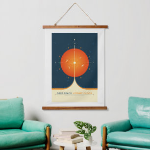 Tapisserie Suspendue Annonce Sci-Fi, Horloge Atomique Orange, Espace Pr