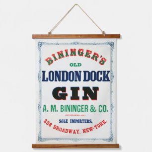 Tapisserie Suspendue Annonce Vintage pour Bininger's Old London Dock Gi