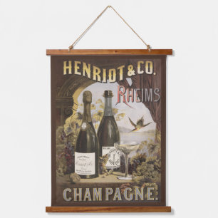 Tapisserie Suspendue Annonce Vintage Pour Henriot & Co. Rheims Champagn