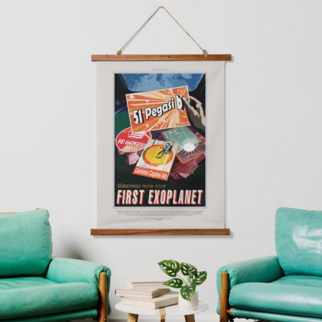 Tapisserie Suspendue Annonce Voyage Sci-Fi, Planet 51 Pegasi B (Salon)