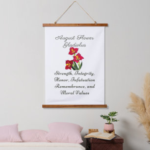 Tapisserie Suspendue Août Mois de naissance Fleur Gladiolus Cadeau de n