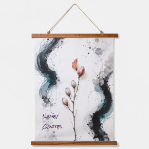 Tapisserie Suspendue Aquarelle abstraite minimaliste avec branche et en