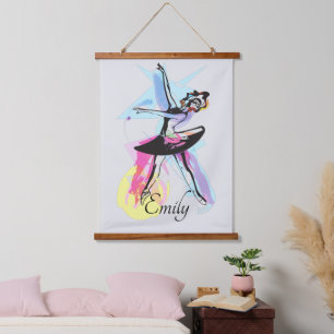 Tapisserie Suspendue Aquarelle Ballerina Dancer Thème
