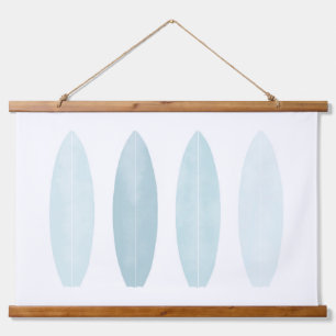 Tapisserie Suspendue Aquarelle bleue Surfboards Beach Nursery Decor