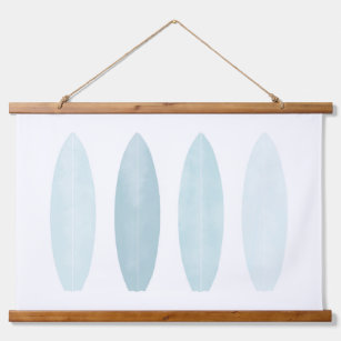 Tapisserie Suspendue Aquarelle bleue Surfboards Beach Nursery Decor