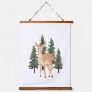 Tapisserie Suspendue Aquarelle Bois Animal Nursery Wall Art