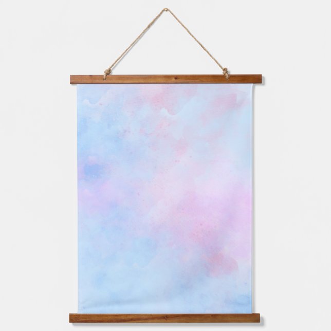 Tapisserie Suspendue Aquarelle Dreamy bleu rose (Recto)