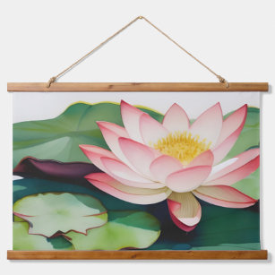 Tapisserie Suspendue Aquarelle Peinture D'Une Fleur De Lotus