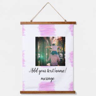 Tapisserie Suspendue Aquarelle rose violet père fils papa ajouter l'ima
