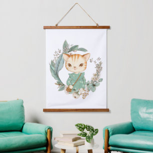 Tapisserie Suspendue Aquarelle Vintage Kitty