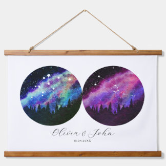 Tapisserie Suspendue Aquarius Taurus Couples personnalisés Horoscope