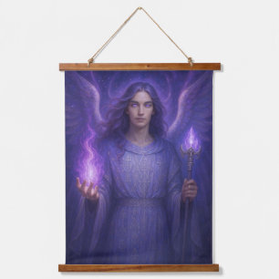 Tapisserie Suspendue Archange Zadkiel – Gardien de la Flamme Violette