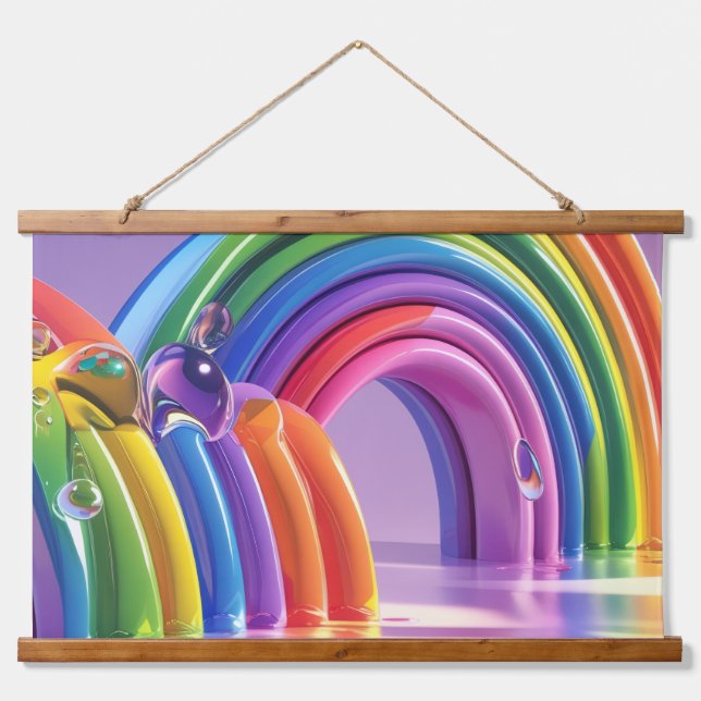 Tapisserie Suspendue Arcs-en-ciel déformés (Devant)