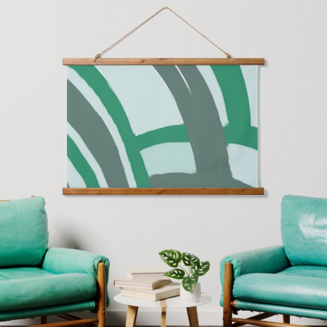 Tapisserie Suspendue Arcs en vert et gris (Salon)