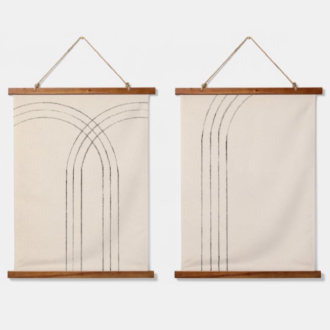 Tapisserie Suspendue Arcs minimalistes (Double)