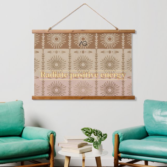 Tapisserie Suspendue Aria Grace Cinnamon Sun Tribal Radiance Pattern (Salon)