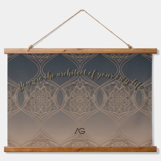 Tapisserie Suspendue AriaGrace Slate Copper Moroccan Arc Pattern Vol 51 (Devant)