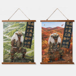 Tapisserie Suspendue Armure de samouraï Takeda Shingen Quatre Saisons D