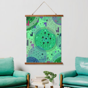 Tapisserie Suspendue Art abstrait : Fruit Kiwi Vert