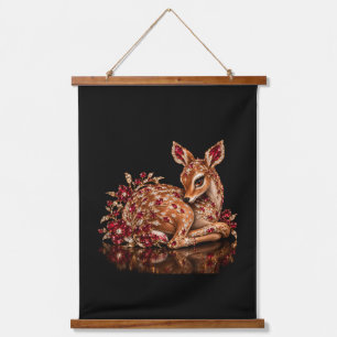 Tapisserie Suspendue Art de cerf rouge or luxueux