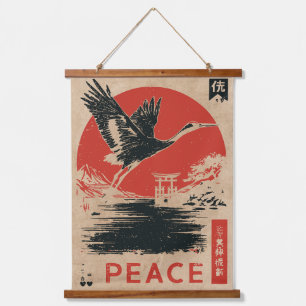 Tapisserie Suspendue Art de la Paix de la Crane japonaise Wabi Sabi S