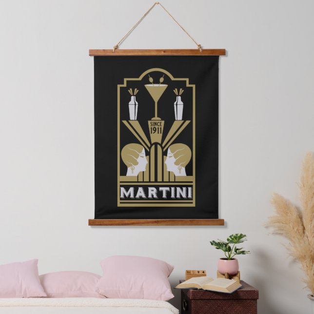 Tapisserie Suspendue Art Déco Martini (Chambre à coucher)