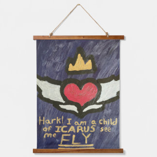 Tapisserie Suspendue Art du mur du coeur ailé