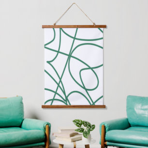 Tapisserie Suspendue Art moderne : Vert sur Blanc