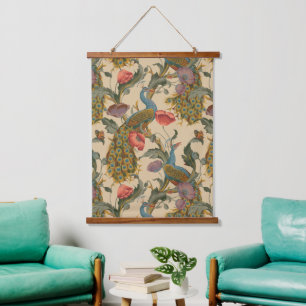 Tapisserie Suspendue Art Nouveau vintage 1890 Le Motif Peacock