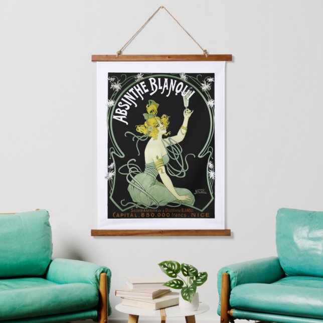 Tapisserie Suspendue Art vintage Art Nouveau Absinthe Blanqui par jamai (Salon)