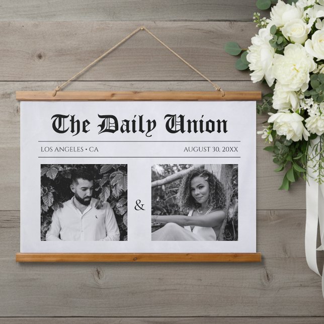 Tapisserie Suspendue Article de journal de mariage (Créateur téléchargé)