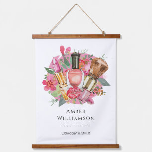 Tapisserie Suspendue Artiste de Maquillage Beauté Florale Rose Moderne