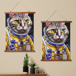 Tapisserie Suspendue Artwork de chats d'astronautes