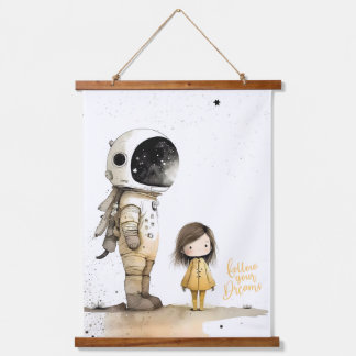 Tapisserie Suspendue Astronaut et fille