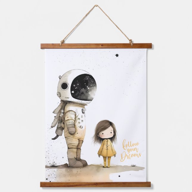 Tapisserie Suspendue Astronaut et fille (Recto)