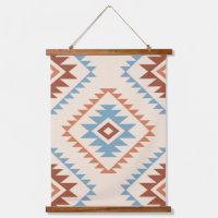 Aztec Style Motif Lg Motif Bleu Crm Terracottas