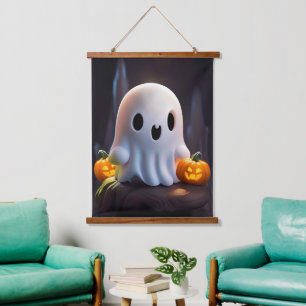 Tapisserie Suspendue Baby Ghost Déplaisant mignon caractère Halloween