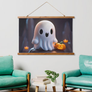 Tapisserie Suspendue Baby Ghost Déplaisant mignon caractère Halloween