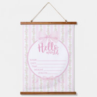 Baby Girl Hospital New Baby Faire-part Door