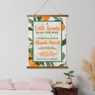 Tapisserie Suspendue Baby shower À Thème Orange Cute