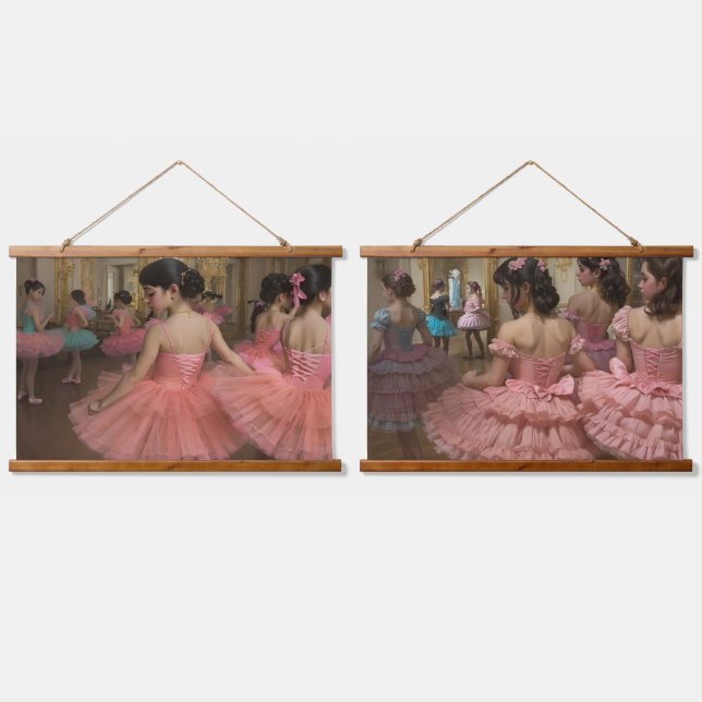 Tapisserie Suspendue Bailarinas en una gran sala de estilo rocóco (Double)