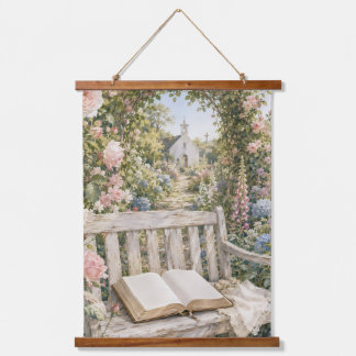 Tapisserie Suspendue Banc de jardin de prière Chapelle Aquarelle