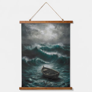 Tapisserie Suspendue Bateau abandonné dans Stormy Waters Ocean Art