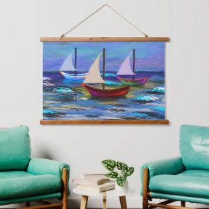 Tapisserie Suspendue Bateaux en mer