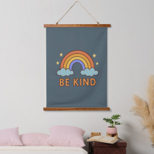 Tapisserie Suspendue "Be Kind Rainbow - Colorful Positive Quote Design"