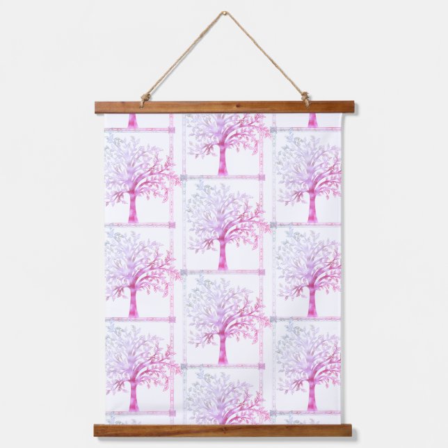 Tapisserie Suspendue Beau Arbre Moderne Rose De Vie Art (Recto)